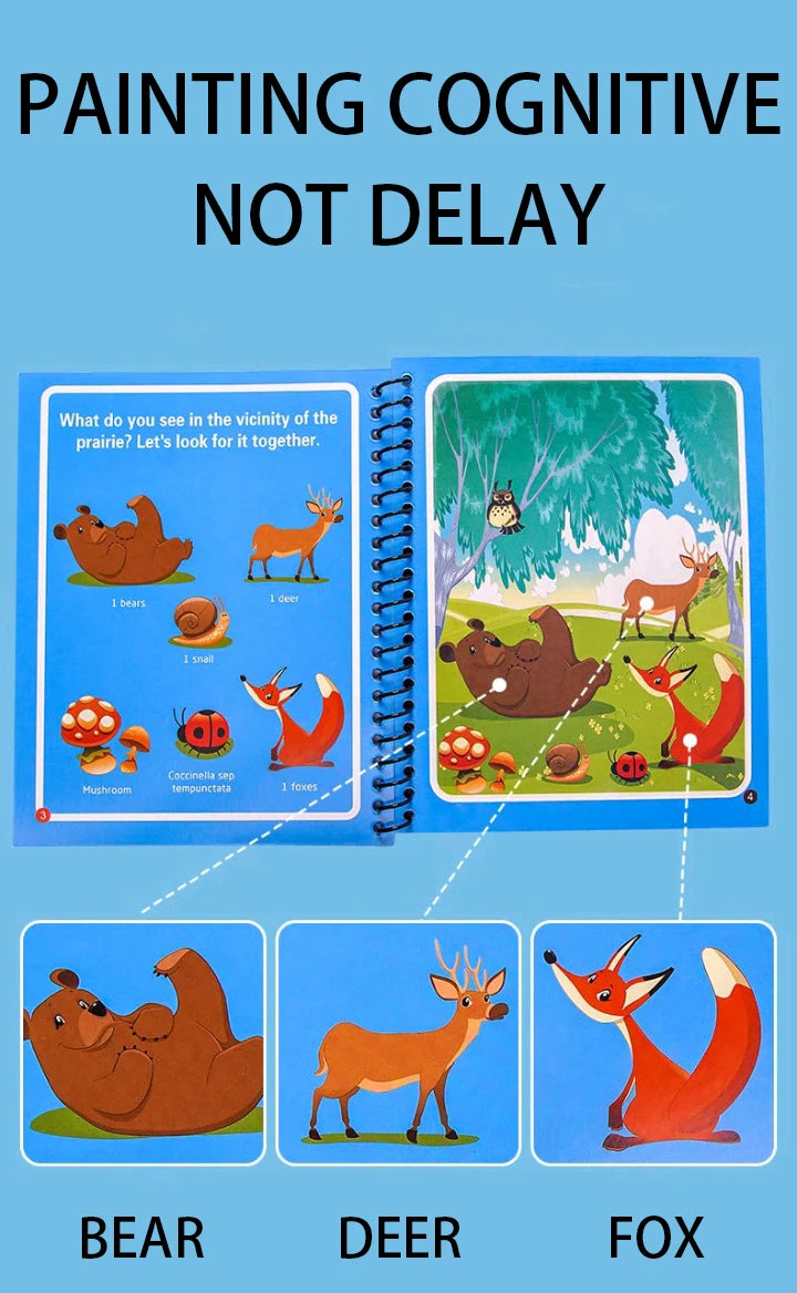 Livre magique à l’eau réutilisable Montessori