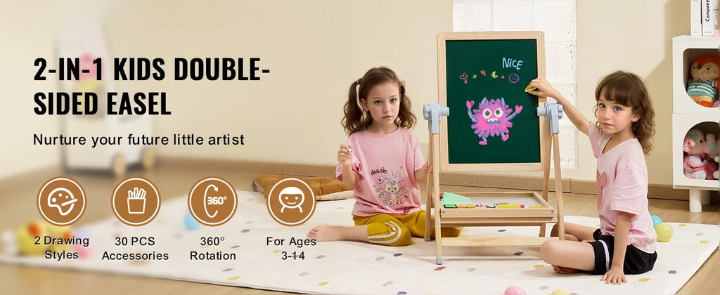 Tableau magnétique double face sur pied Montessori