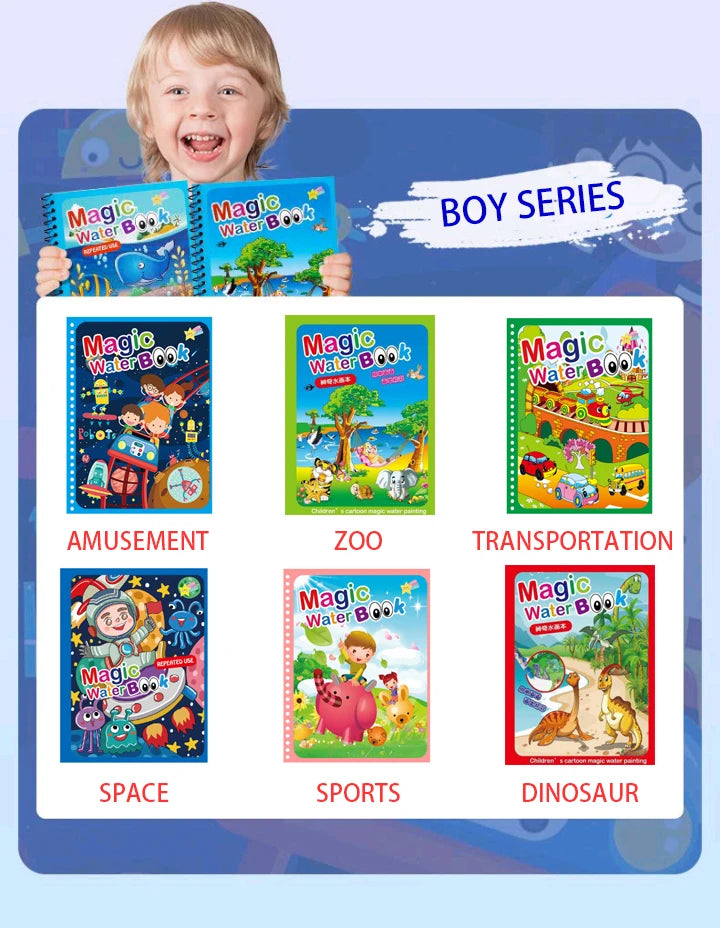 Livre magique à l’eau réutilisable Montessori