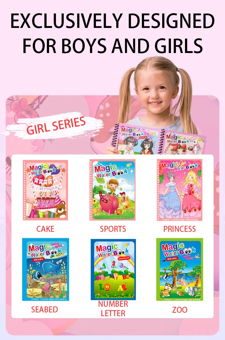 Livre magique à l’eau réutilisable Montessori