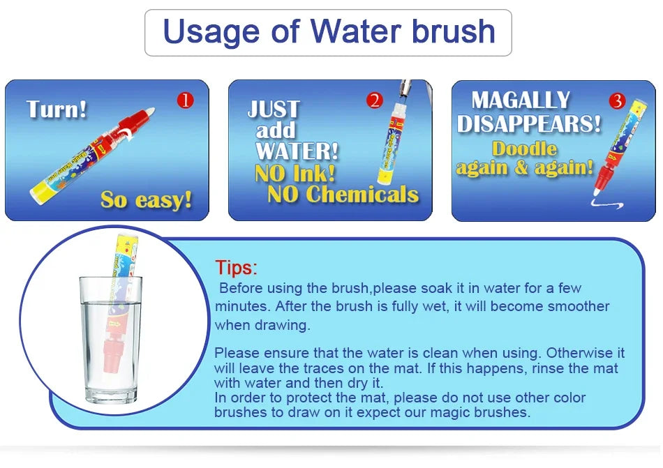 Tapis magique à l’eau grand format Montessori