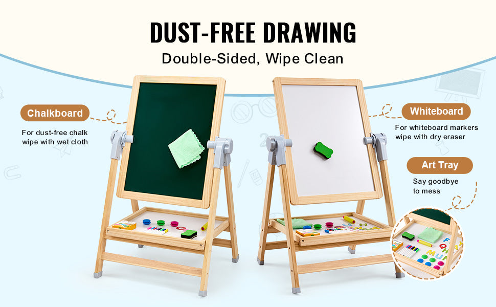 Tableau magnétique double face sur pied Montessori